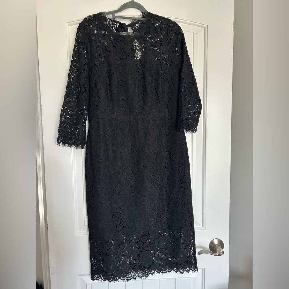 J. Crew Stylish Black Lace Dress NWOT